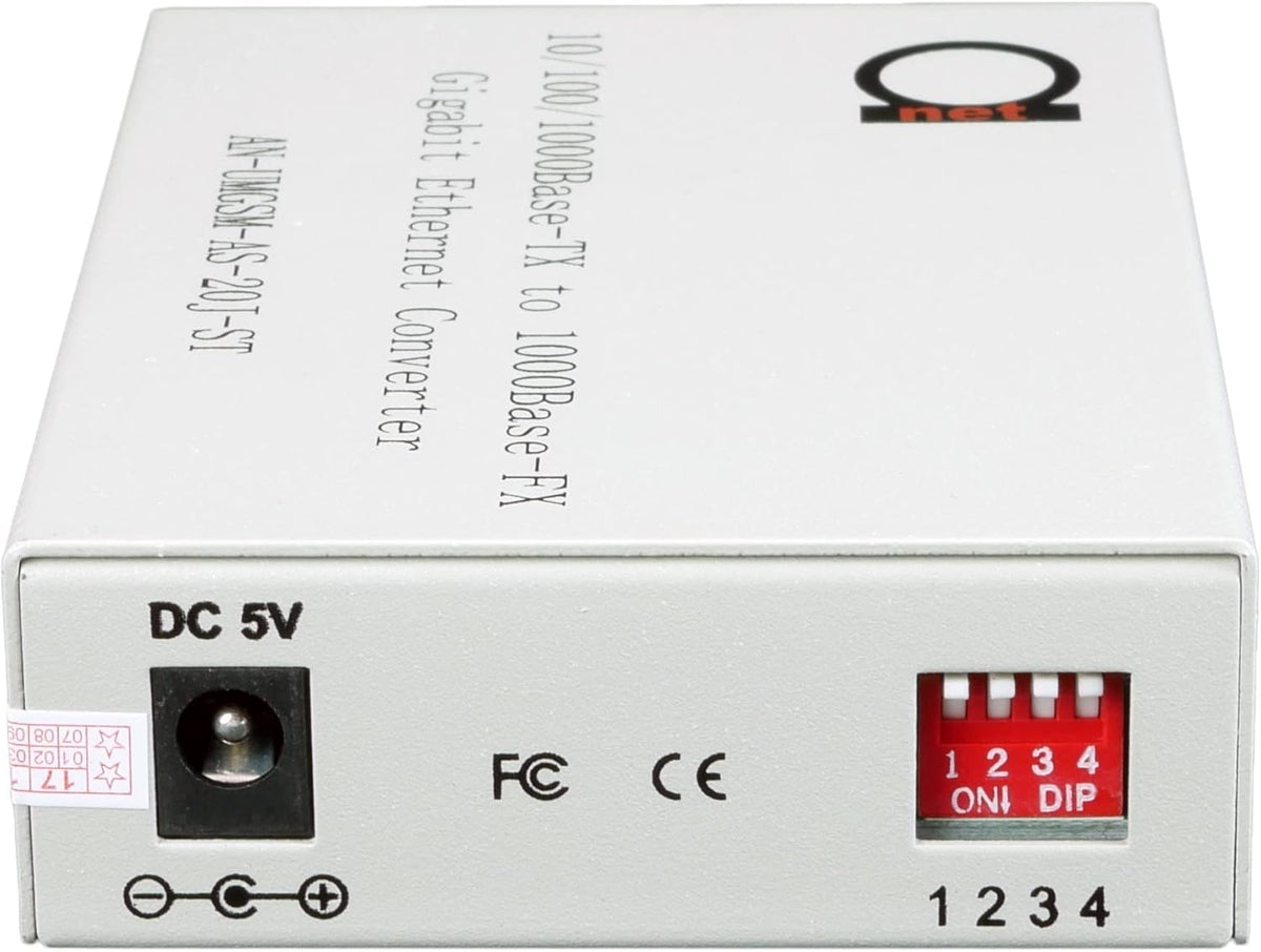 Gigabit Fiber Media Converter ST to UTP Cat5e Cat6 RJ-45 F1467