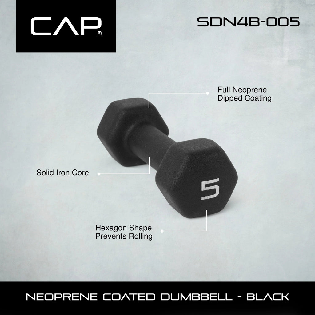 1lb Black Neoprene Dumbbell D1787
