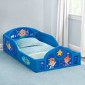 Blue Toddler Bed with Built-In Guardrails W39684