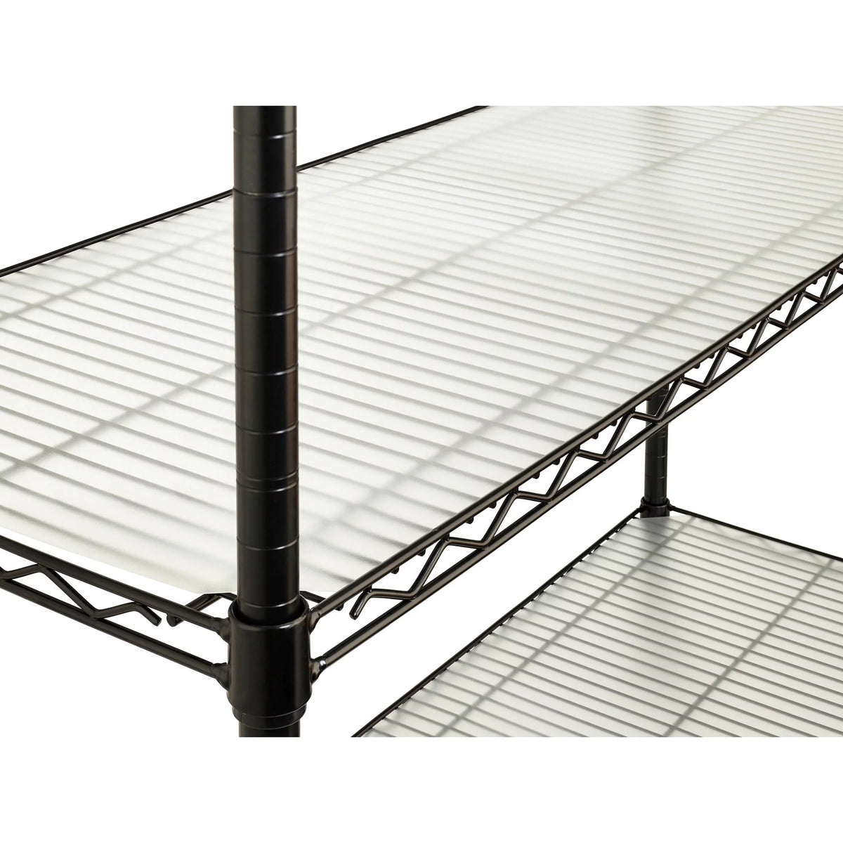 Steel 4-Tier Storage Shelf Unit 2400lb Capacity Chrome E9790
