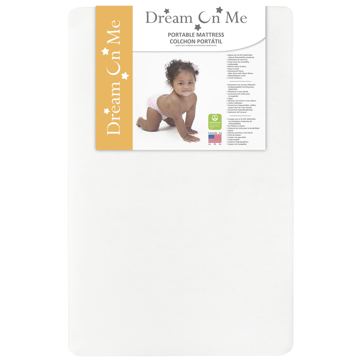 2-In-1 Breathable Foam Two-Sided Mini Crib Mattress H49952