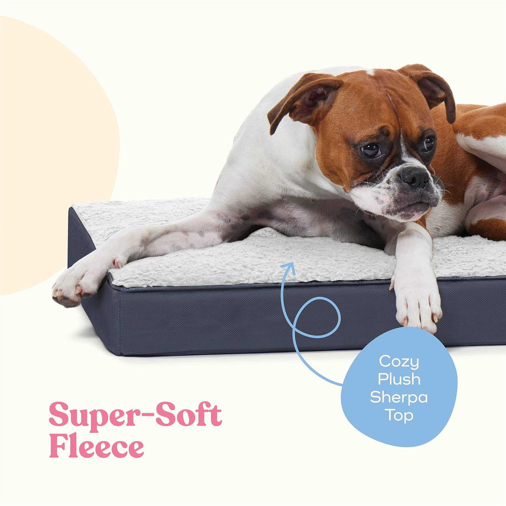 Orthopedic Large Dog Bed with Sherpa Top A106