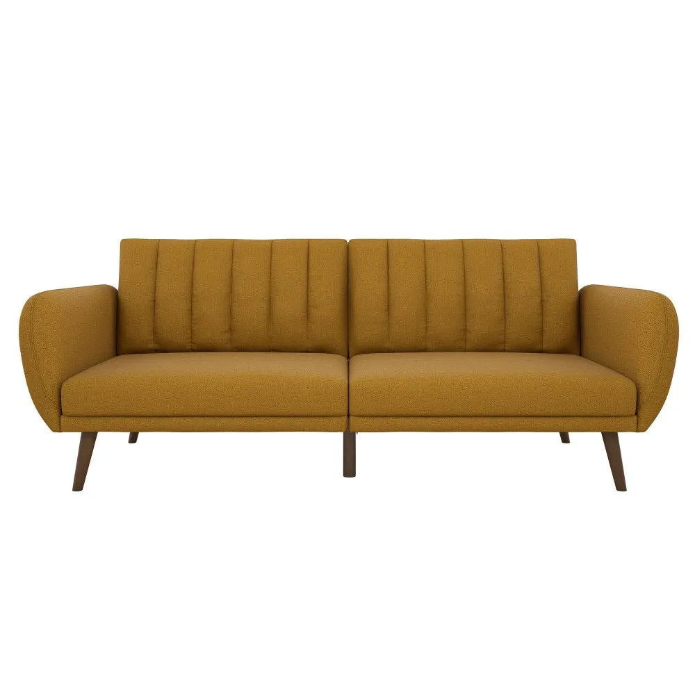 Upholstery Futon Sofa Bed with Wooden Legs S69258