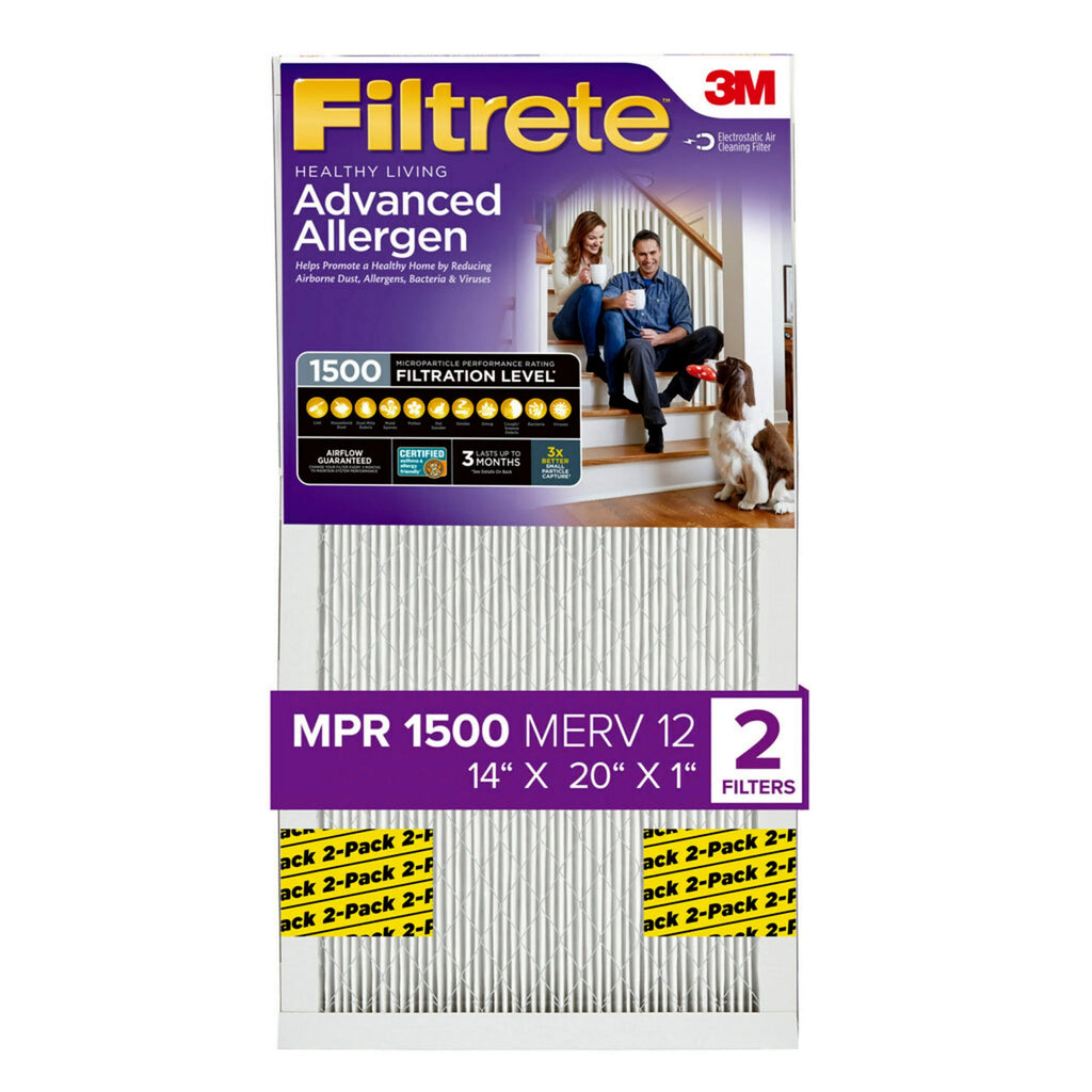 14x20x1 MERV 12 Air Filter, 2 Filters J98131