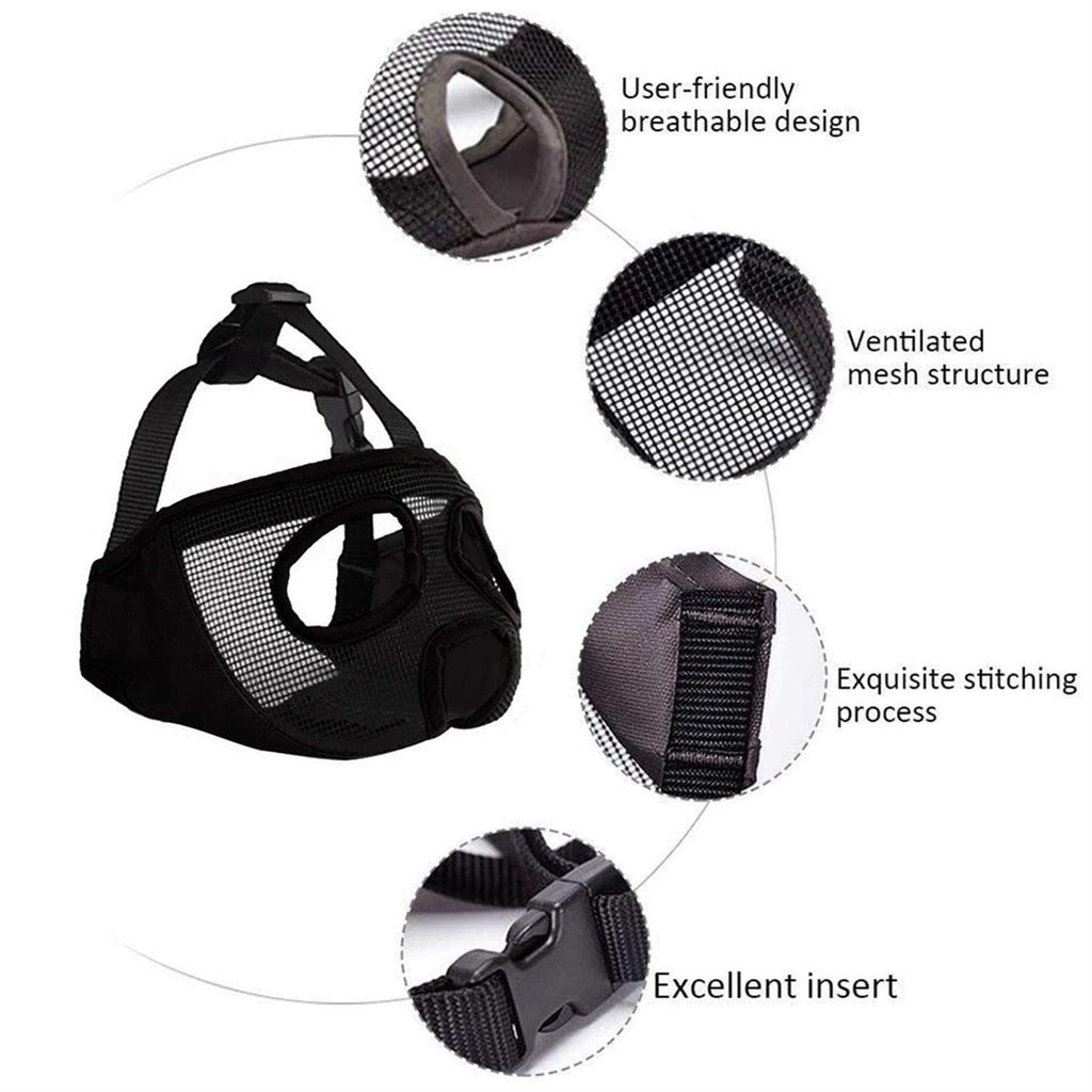 Adjustable Breathable Mesh Short Snout Dog Muzzle V327833