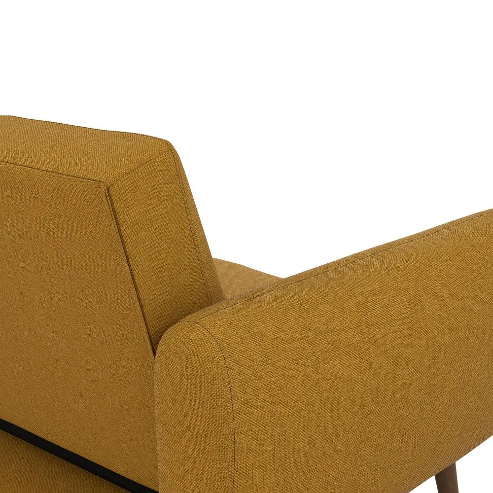 Upholstery Futon Sofa Bed with Wooden Legs S69258