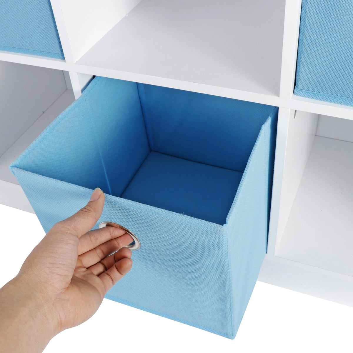 6 Cube Storage Organizer with 3 Fabric Bins C78541