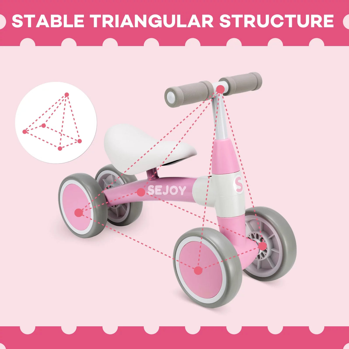 Baby Balance Bike 4 Wheels Walker Q6256