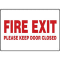 Aluminum Sign Fire Exit Please Keep Door Closed Q432786