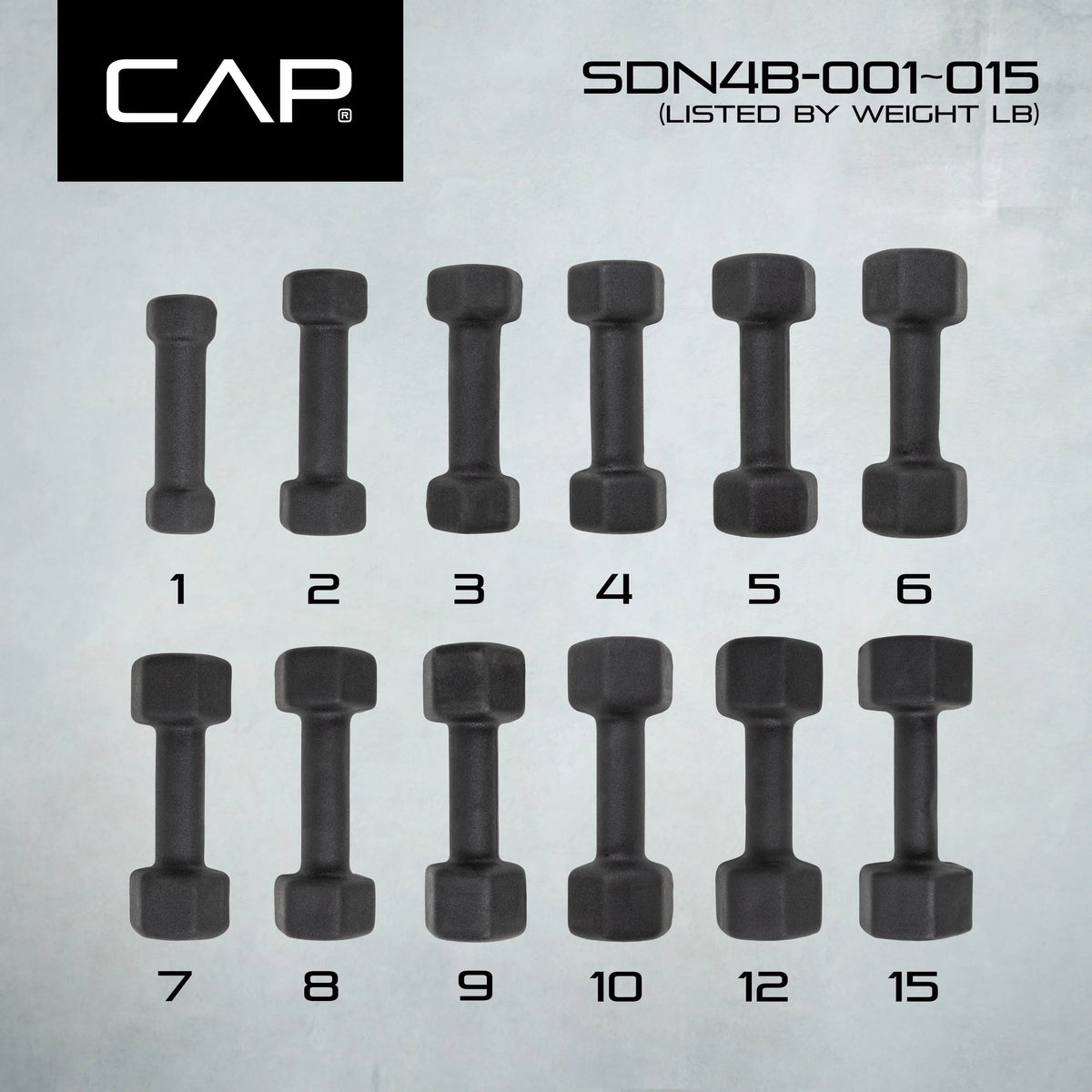 1lb Black Neoprene Dumbbell D1787