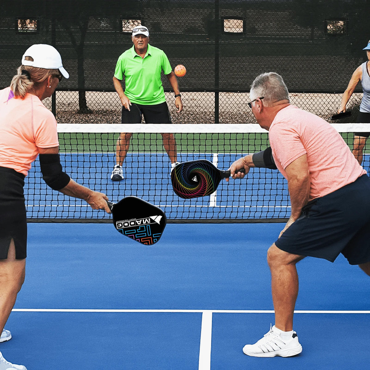 Carbon Fiber Pickleball Rackets Set of 4 with 4 Balls T986196