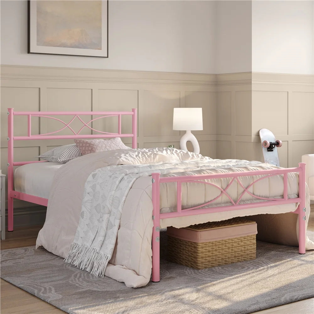 Black Queen Metal Bed with Headboard and Footboard Q3003