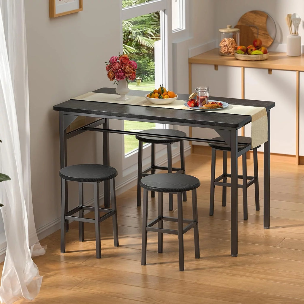 Black Dining Table Set for 4 Y3960