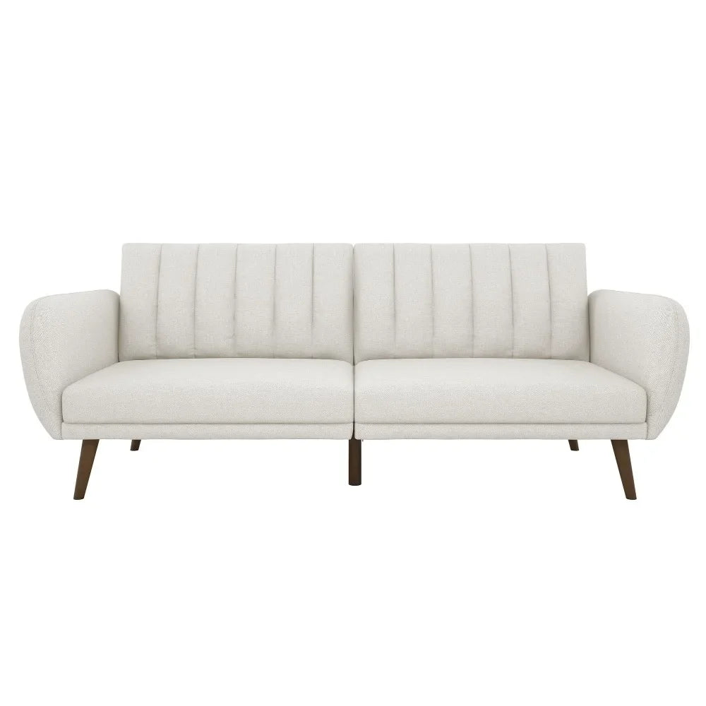 Upholstery Futon Sofa Bed with Wooden Legs S69258