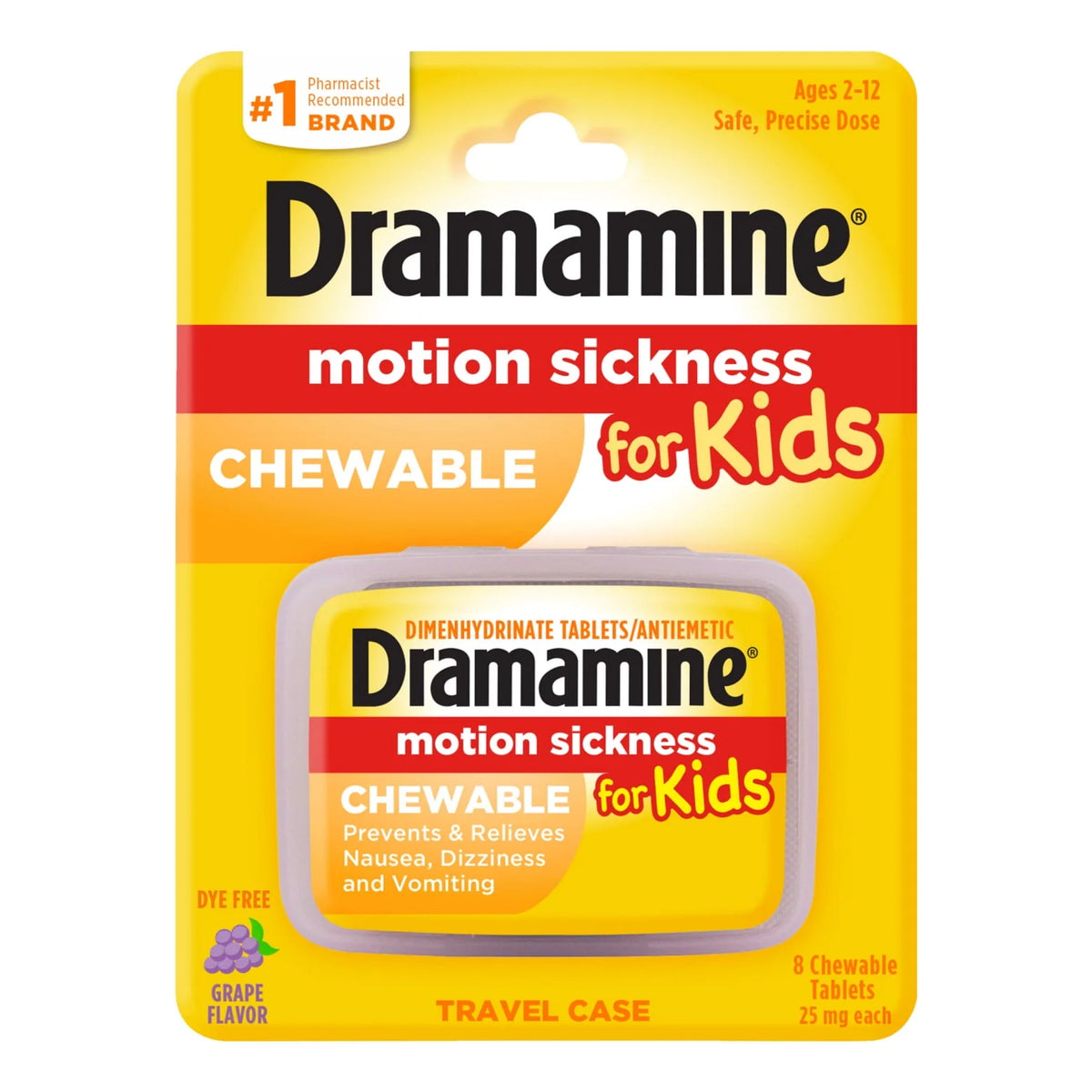 Chewable Motion Sickness Relief Grape Flavor 8 Count C154