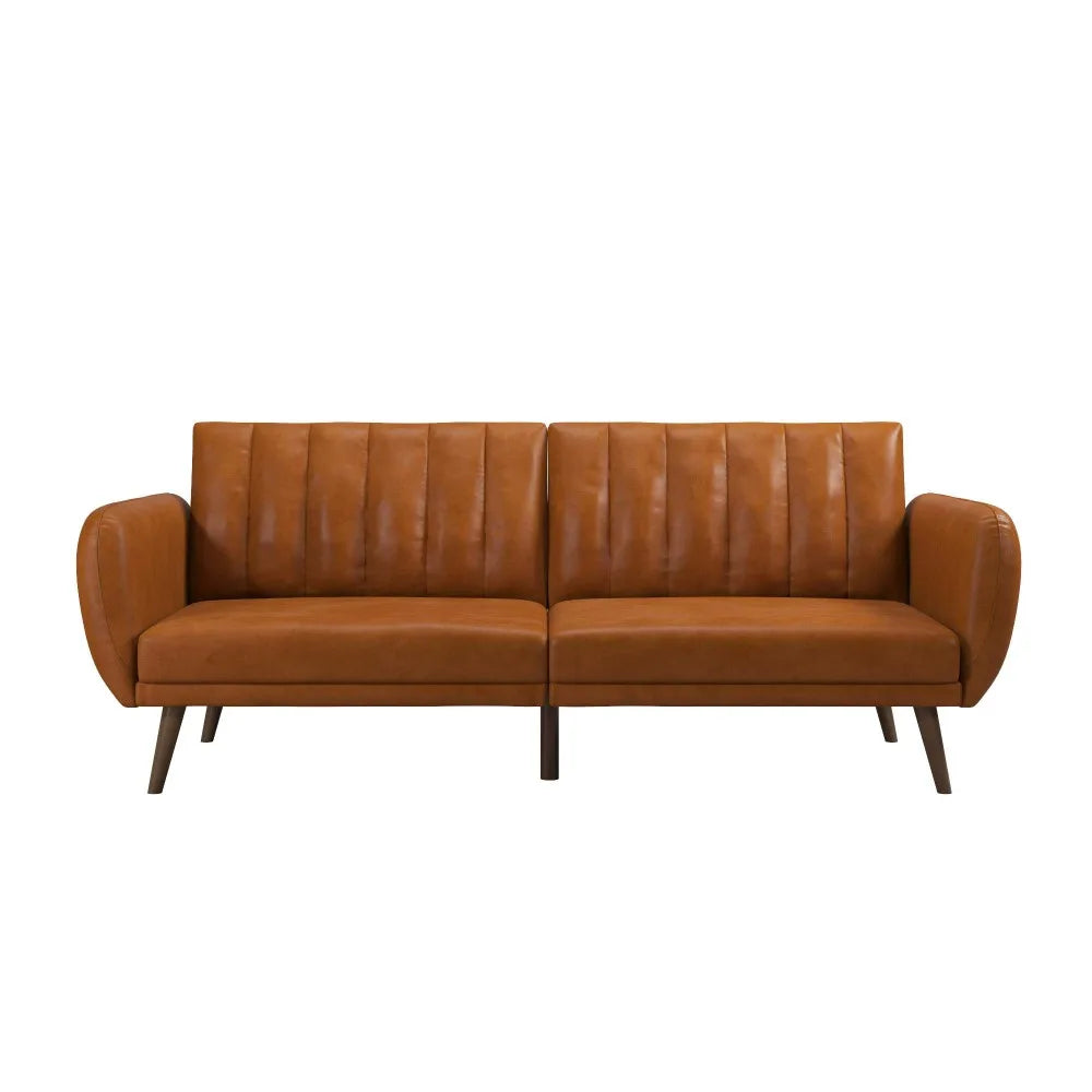 Upholstery Futon Sofa Bed with Wooden Legs S69258