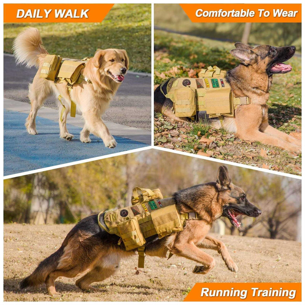 Tactical Dog Harness with Pouches K56114