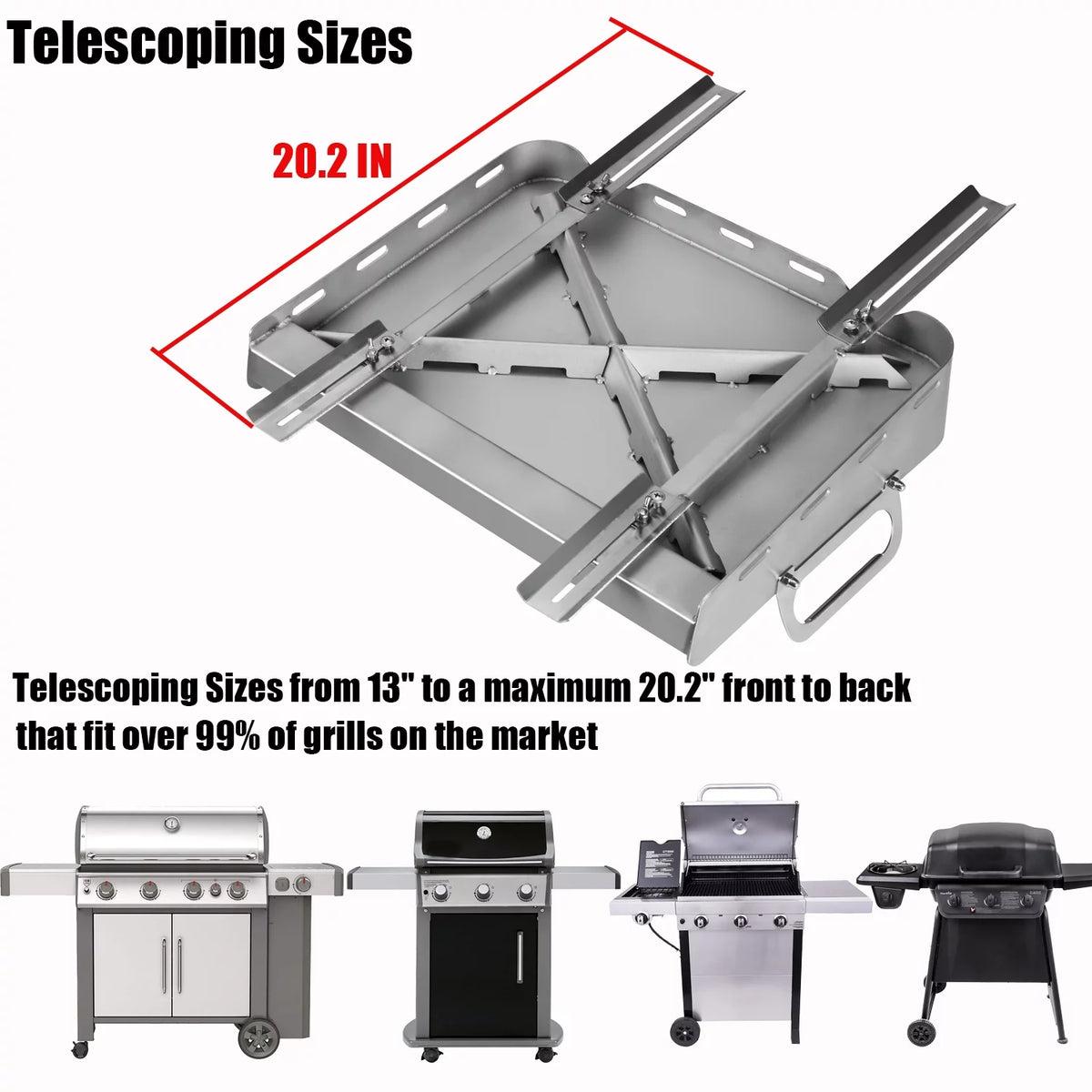 Flat Top Grill Griddle with Removable Grease Tray, 24 x 16 Stainless Steel C480291