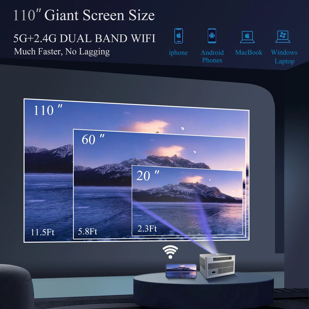 5G WiFi Bluetooth 4K Projector Z358