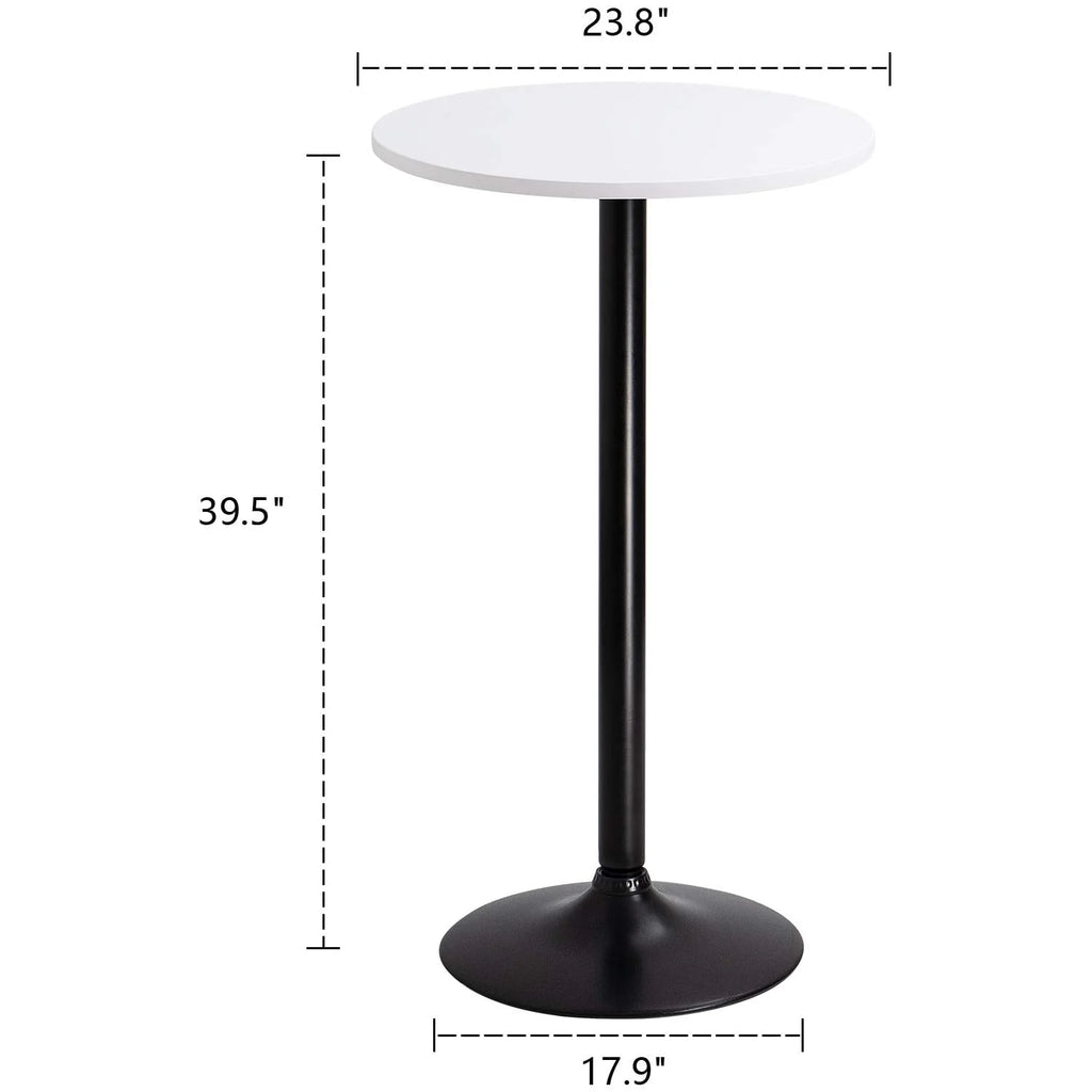 Round Bistro Pub Table 23.8 Bar Height White A864601