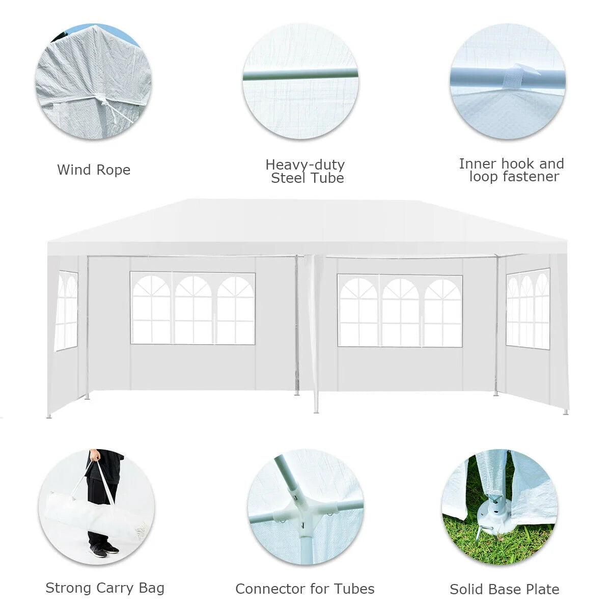 10'x20' Canopy Tent with 4 Sidewalls and Carry Bag O391