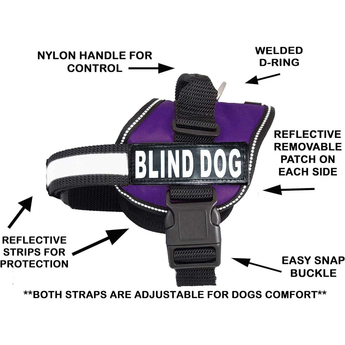 Dog Vest Harness with 2 Reflective Removable Patches L7040