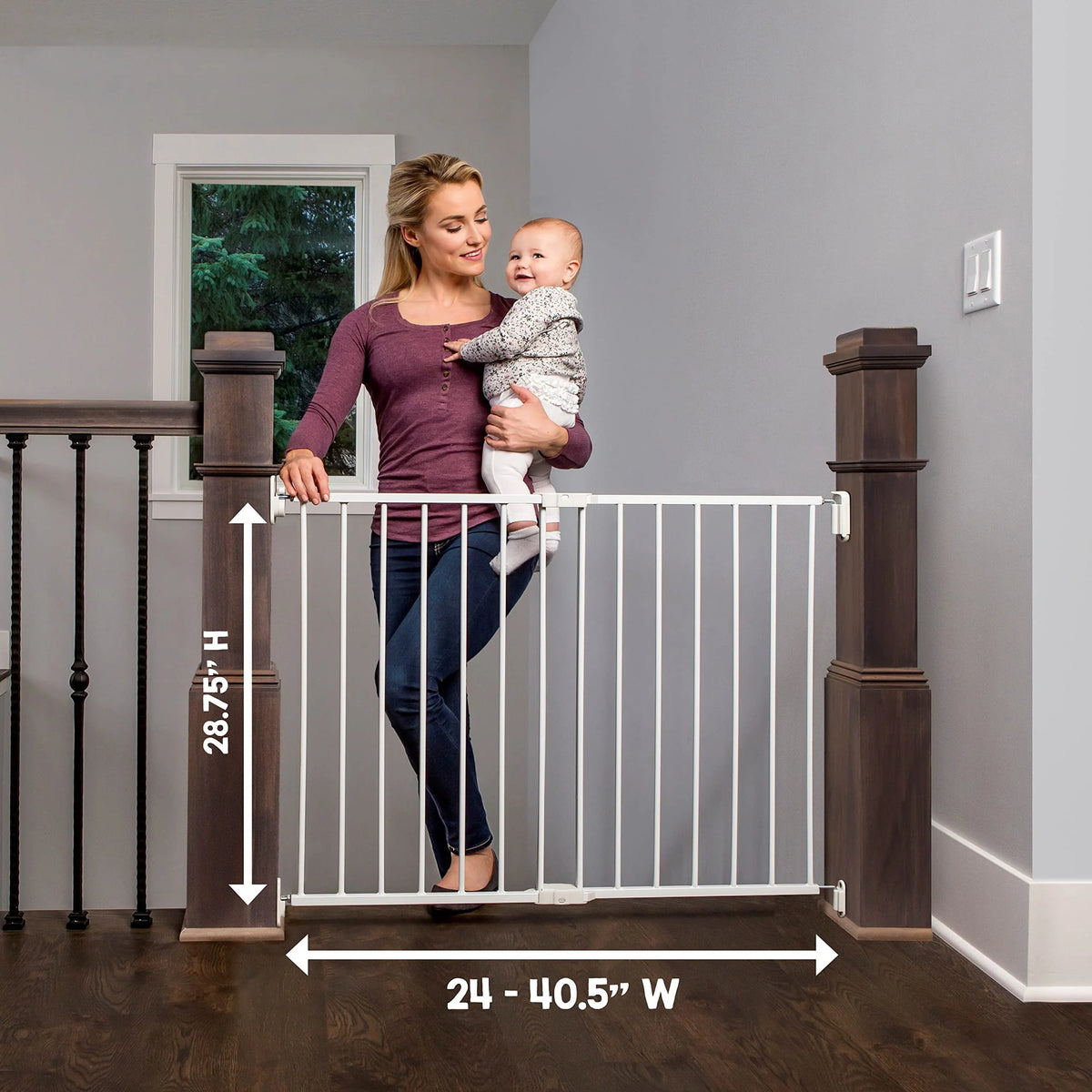 Extra Wide 2-in-1 Baby Safety Gate with Mounting Kit D407638
