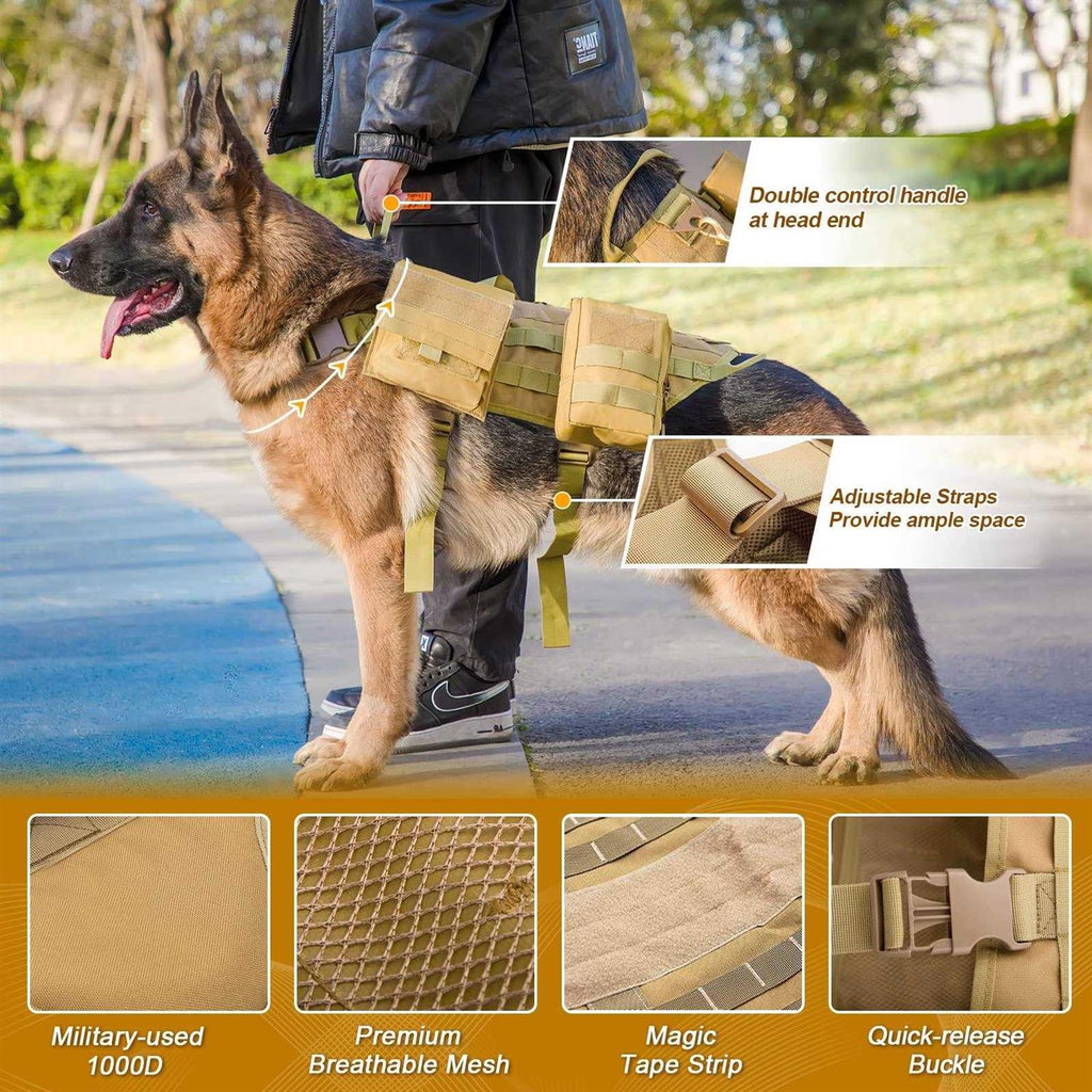 Tactical Dog Harness with Pouches K56114