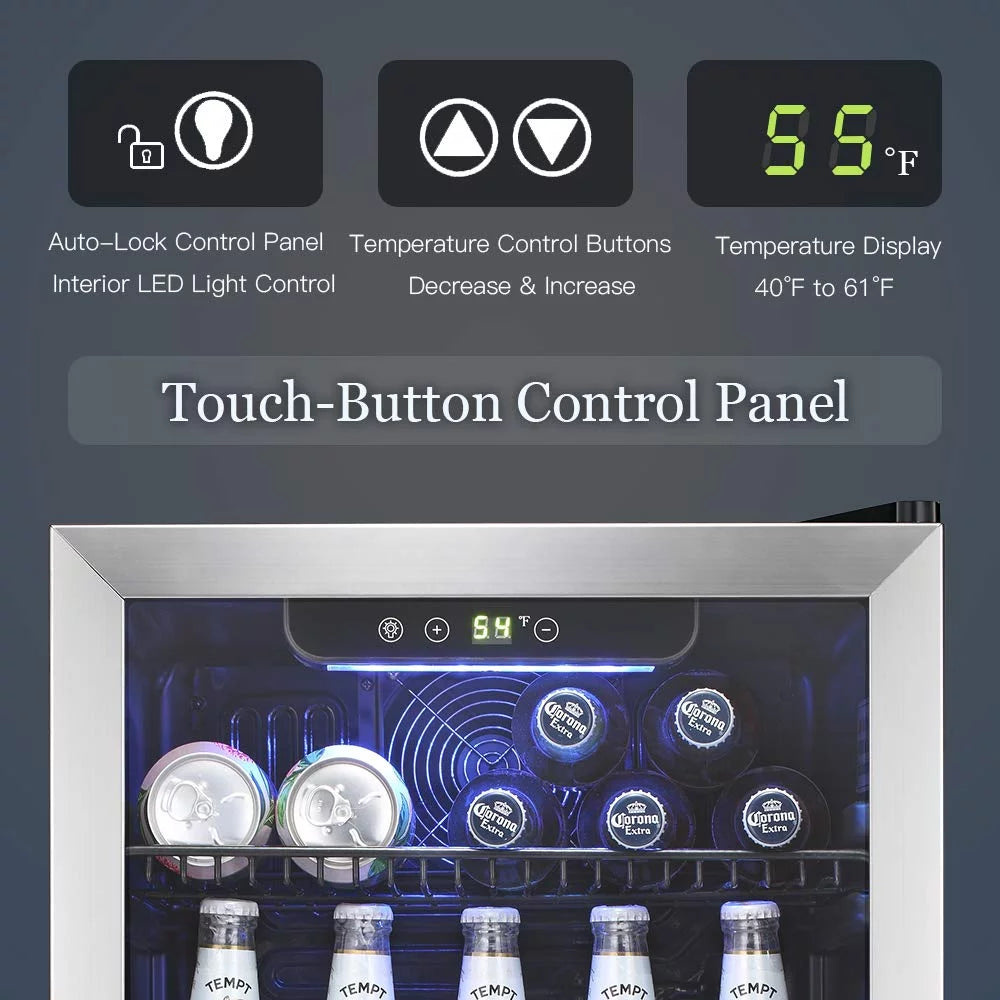 3.2Cu.ft 120 Can Glass Door Beverage Refrigerator Cooler C176