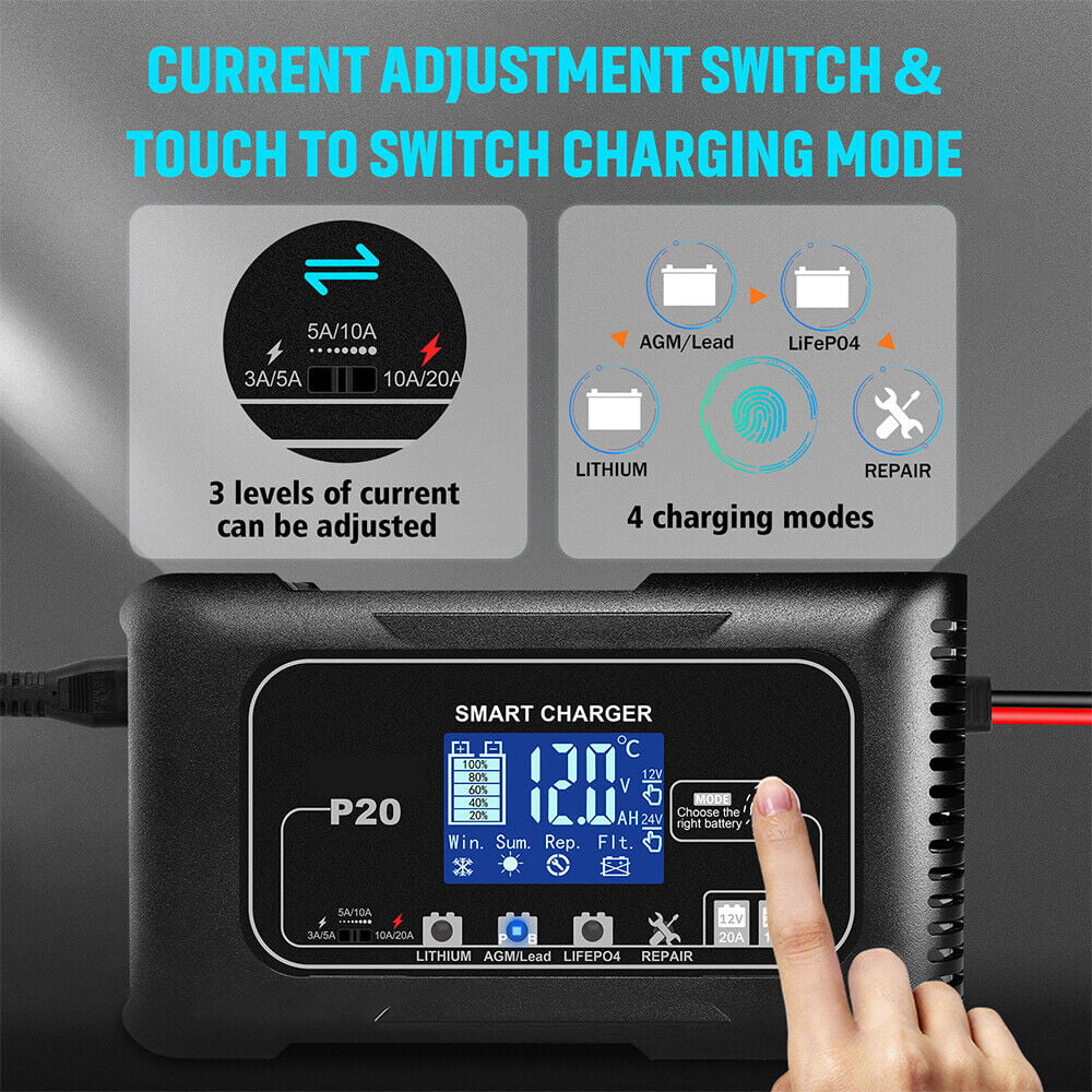 12V/24V Battery Charger with LCD Display B112601