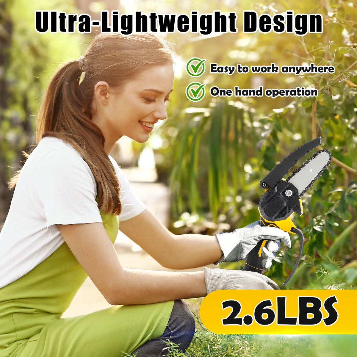 4 inch Mini Cordless Chainsaw with 2 Battery S92418