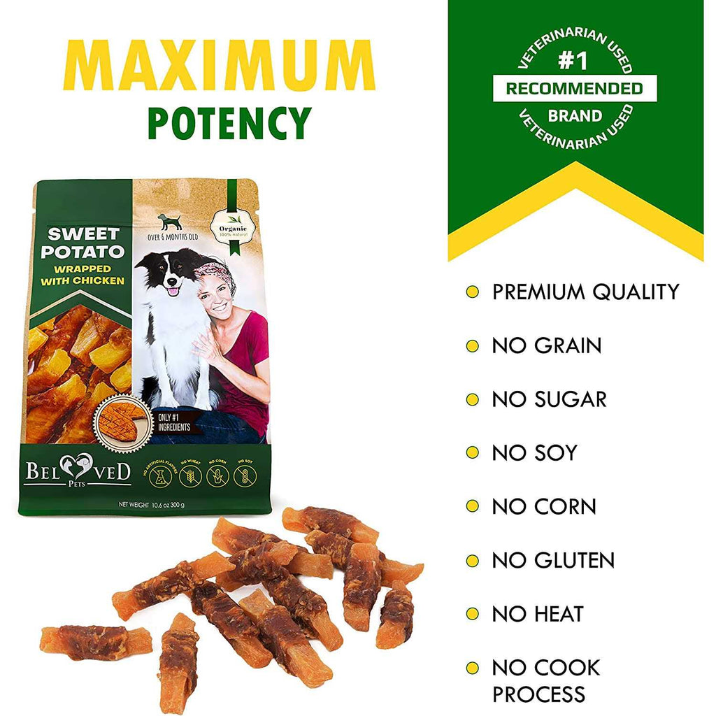 Sweet Potato Wrapped with Chicken Dog Chew Treats J4659