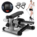 Gray Mini Stepper Air Stair Climber Exercise Machine with Resistance Band H7002