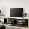 Black Wood TV Stand with 4 Open Shelves Q29634