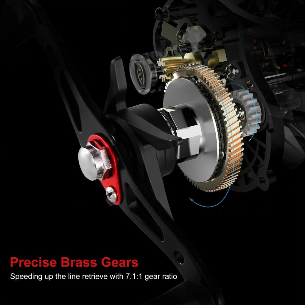 Baitcasting Fishing Reel 17.5lbs Max Drag 7.1:1 Gear Ratio J59026