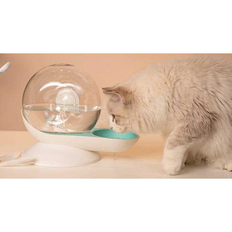 Snail Shaped 2-in-1 Gravity Pet Water Dispenser and Food Bowl Q758