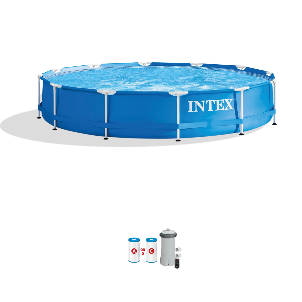12' x 30'' Metal Frame Above Ground Swimming Pool with Filter Pump U236625