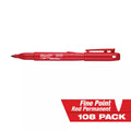 Red Fine Point Permanent Marker 108-Pack K91342