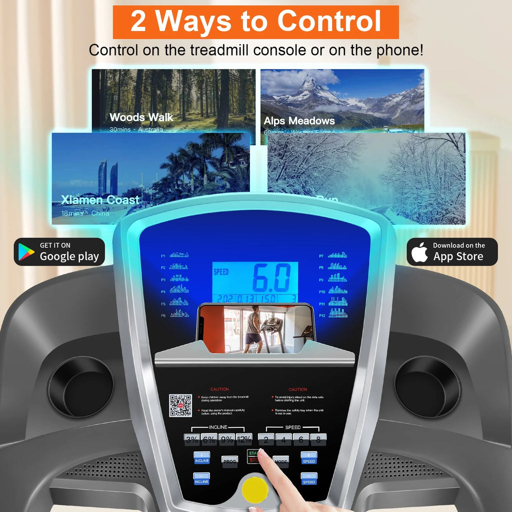 Electric Treadmill with 15-Level Auto Incline N6819