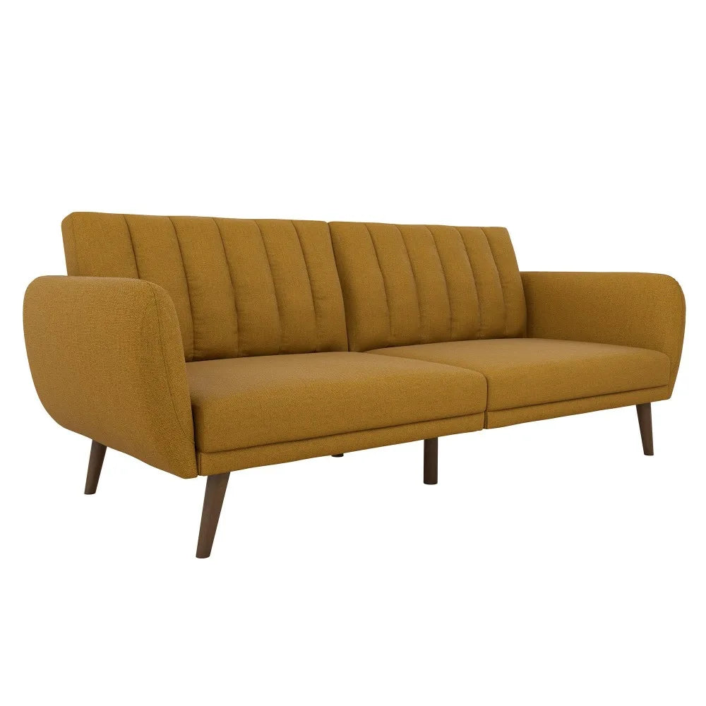 Upholstery Futon Sofa Bed with Wooden Legs S69258