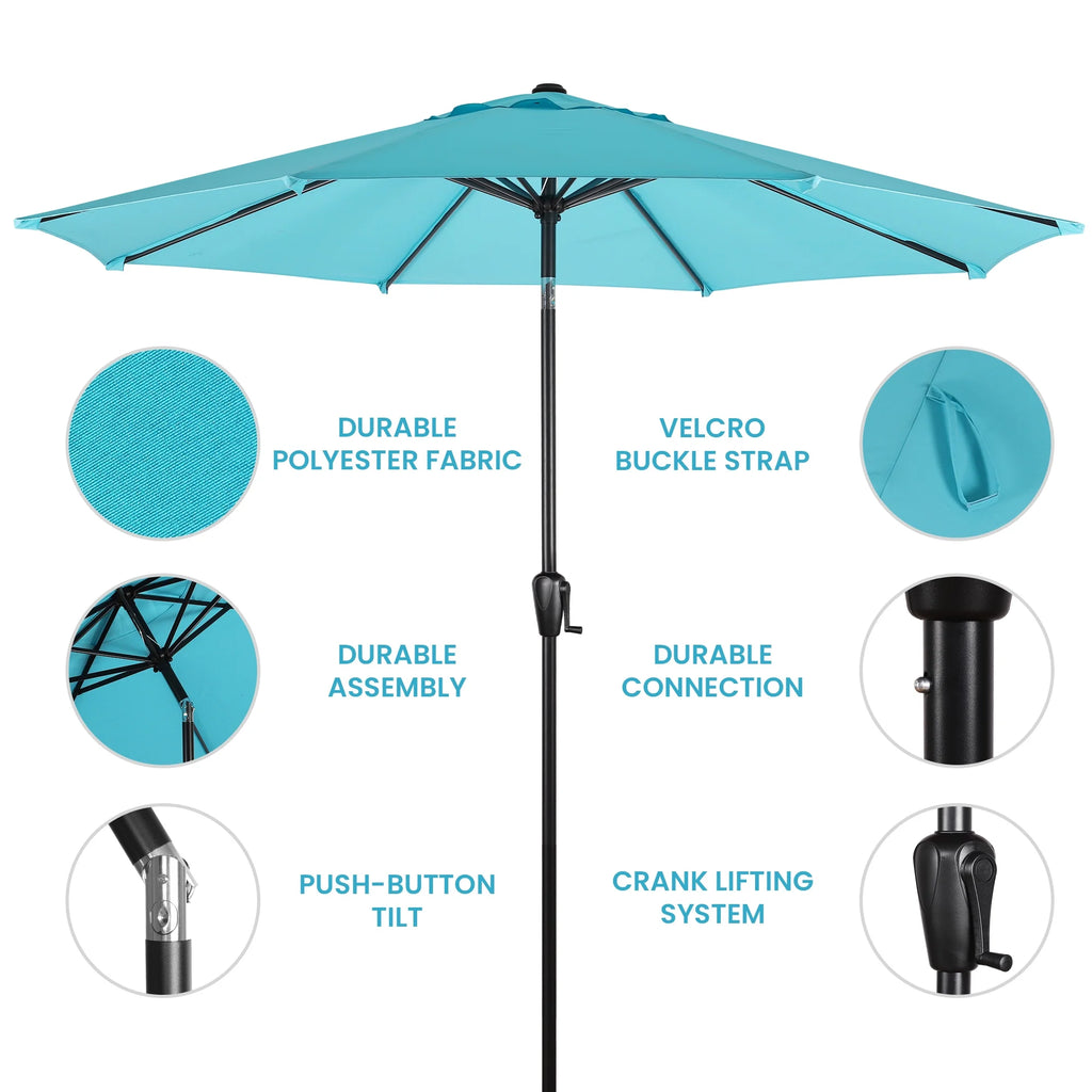 9' Round 8Rib Aluminum Market Umbrella I132473