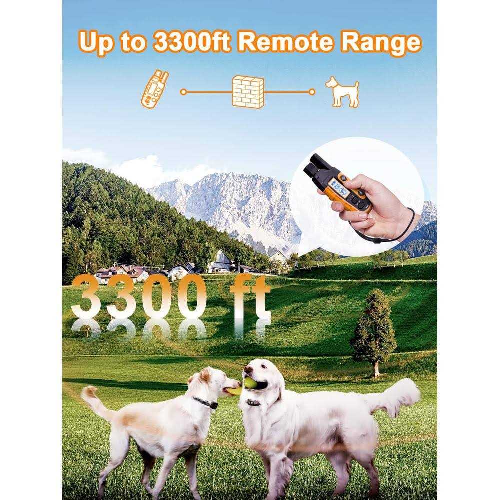 Dog Shock Collar 2 Dogs 3300 ft Waterproof Rechargeable Remote N418942