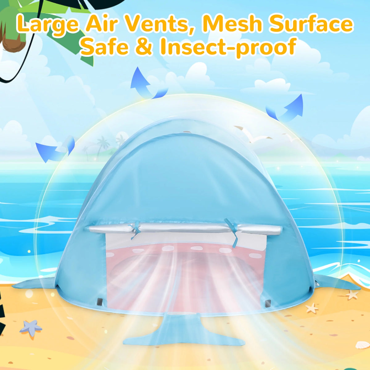 Pop up Beach Tent with UPF 50+ UV Protection T77371