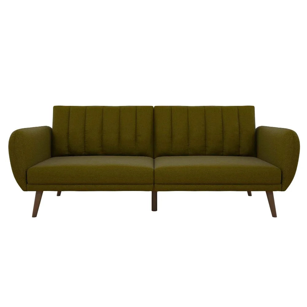 Upholstery Futon Sofa Bed with Wooden Legs S69258