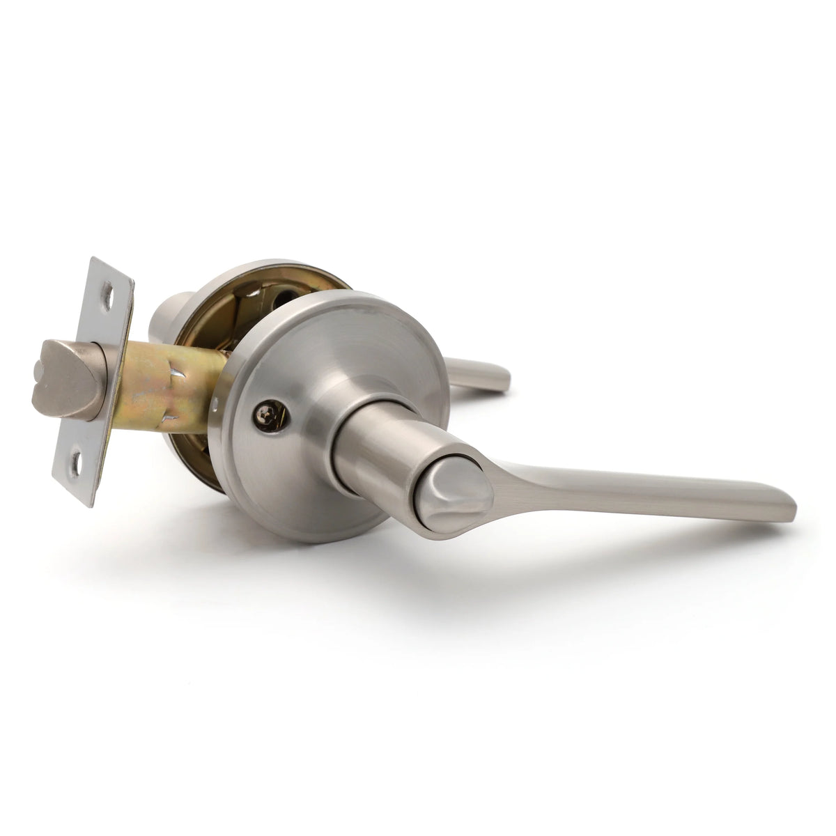 Entry Door Lever Satin Nickel with Round Rosette J613793