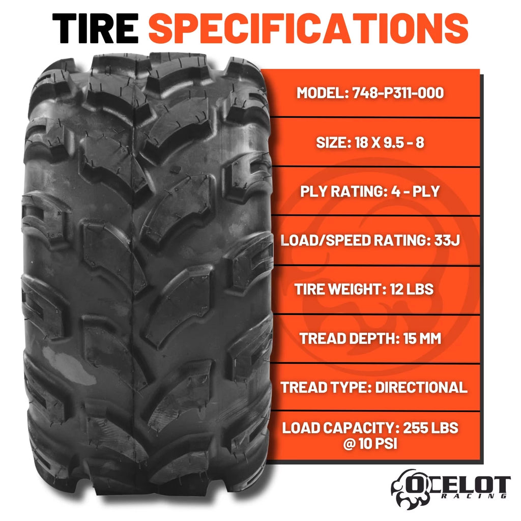 18x9.5-8 All Terrain ATV/UTV Tire N803177
