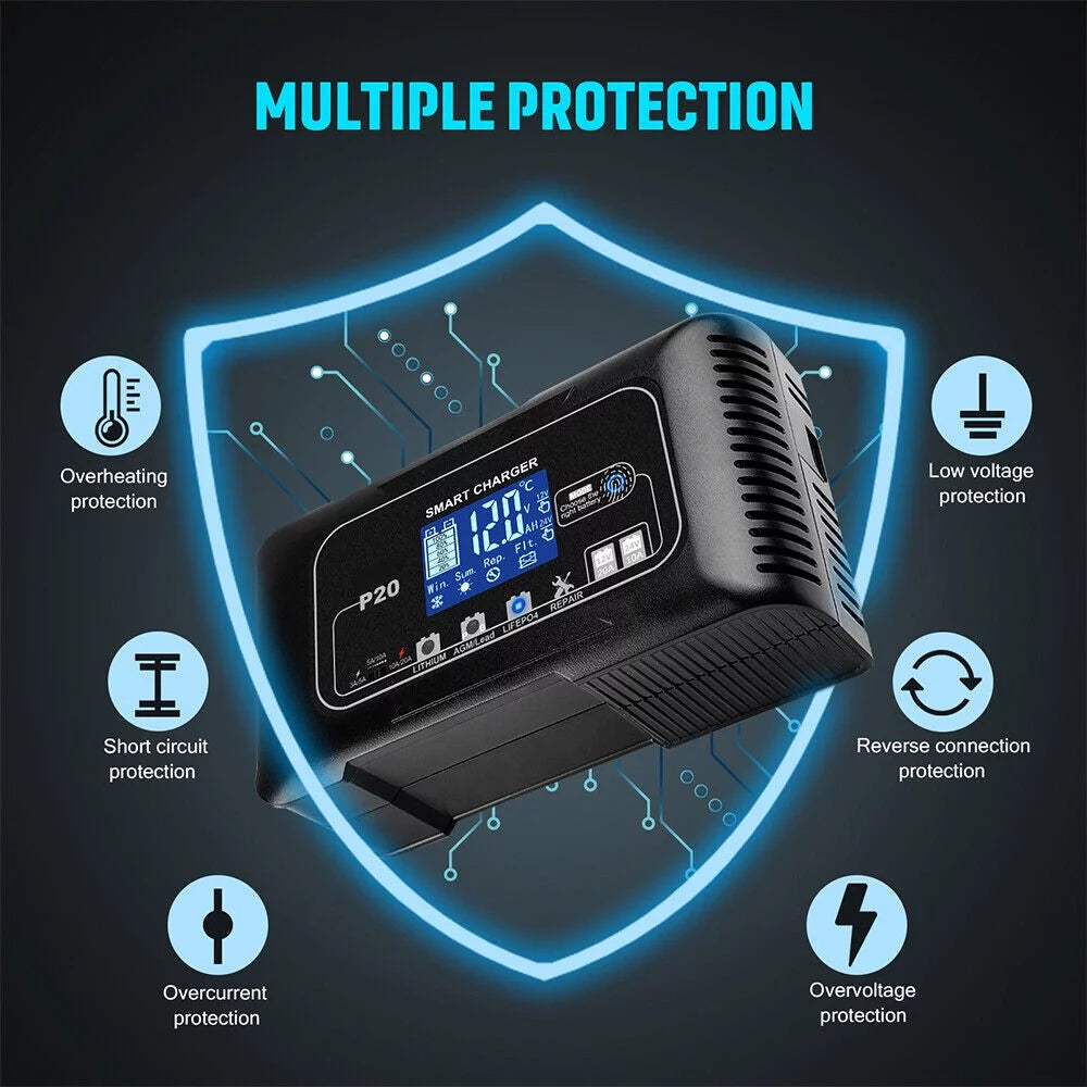 12V/24V Battery Charger with LCD Display B112601