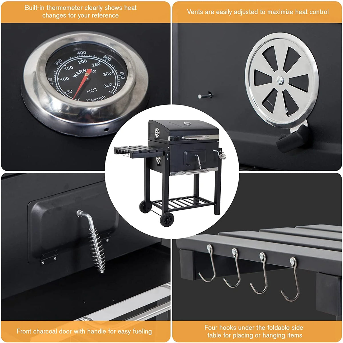 Charcoal Grill with Wheels X829