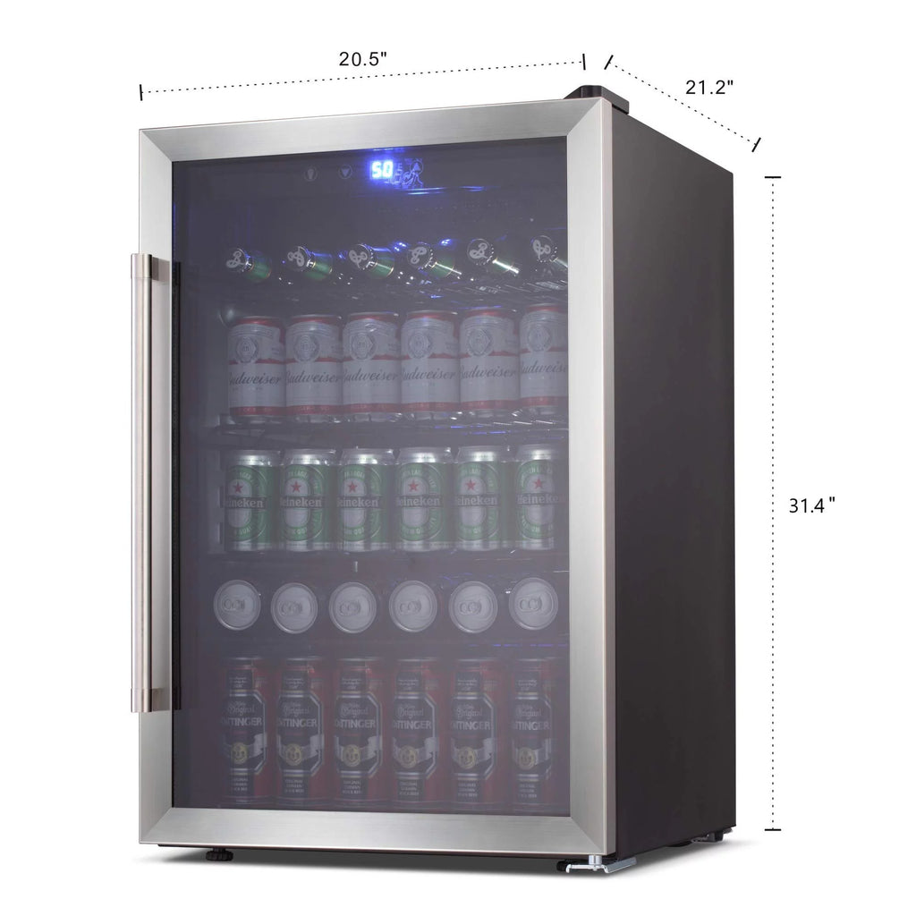 3.2Cu.ft 120 Can Glass Door Beverage Refrigerator Cooler C176