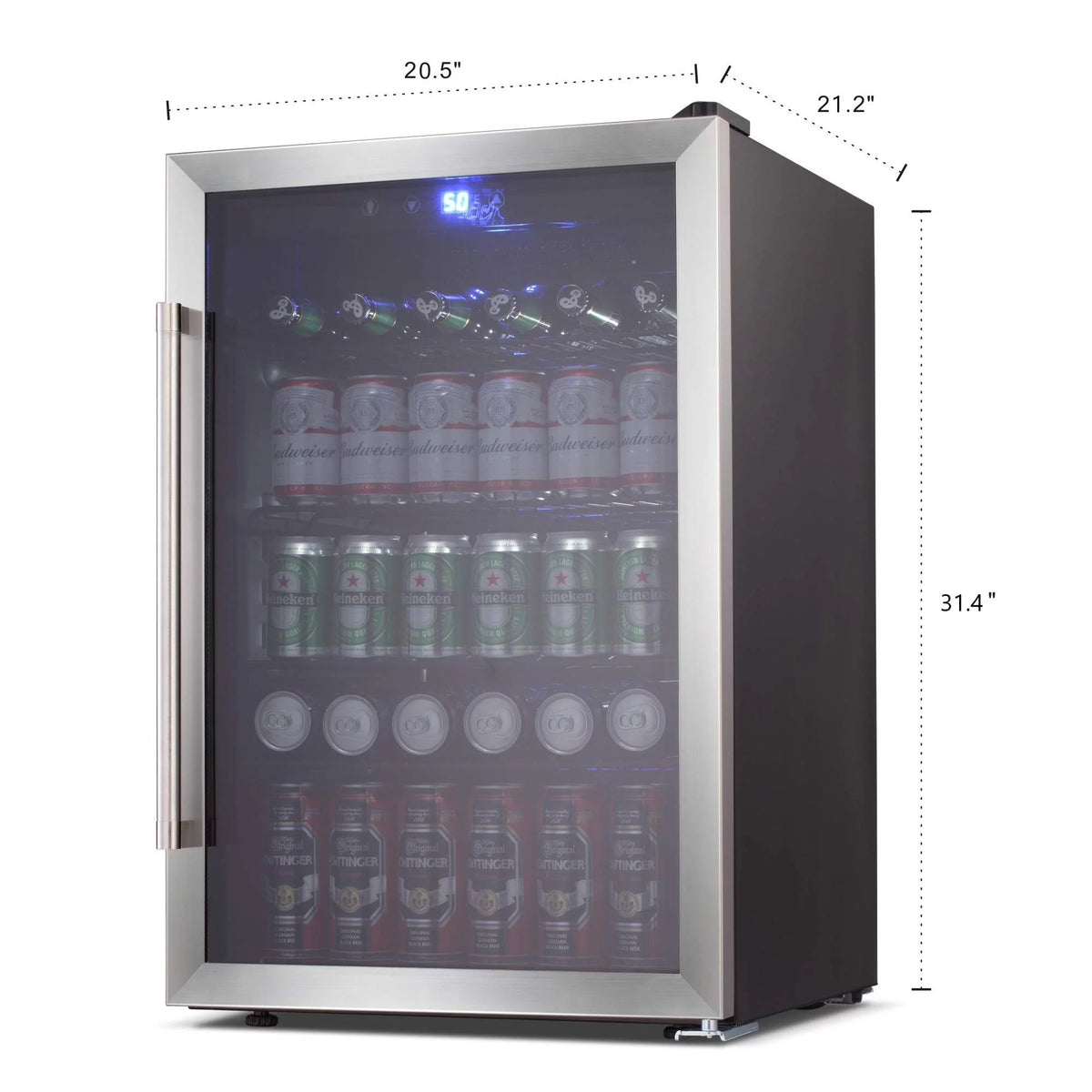3.2Cu.ft 120 Can Glass Door Beverage Refrigerator Cooler C176